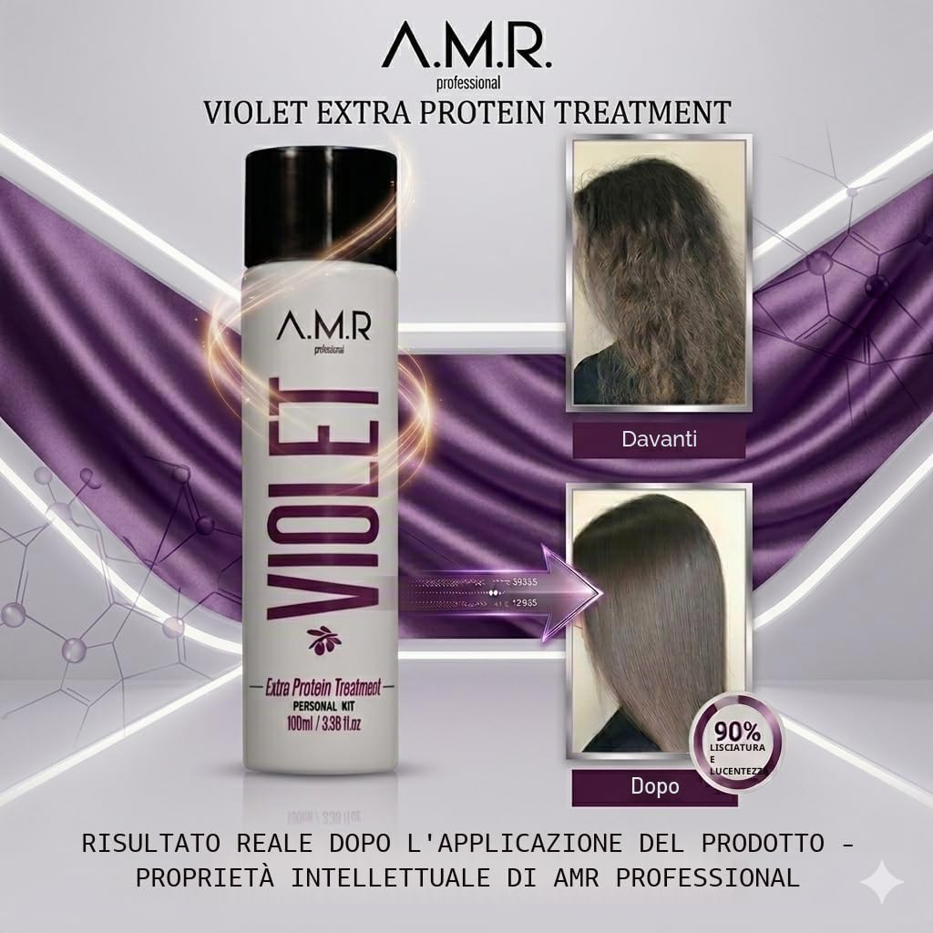 AMR Professional TRATTAMENTO Liscio PROTEINA VIOLA SENZA FORMOLO